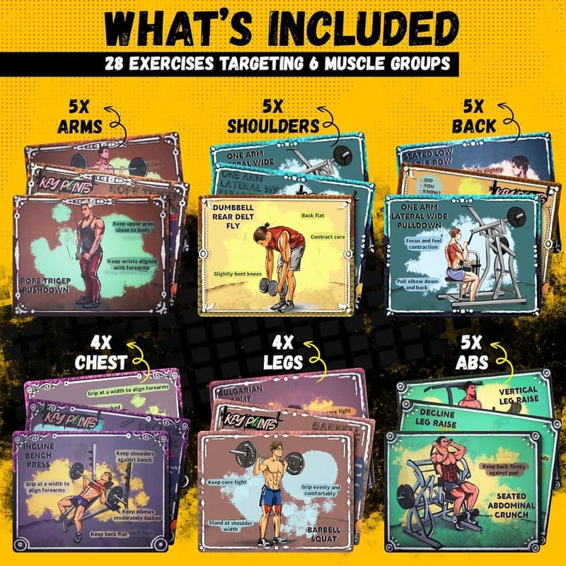 Workout Holographic Exercise Cards
