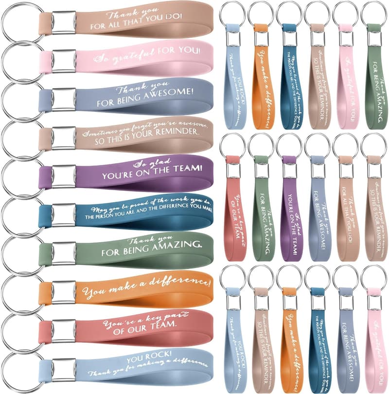 Thank You Keychain Gift Set, 30 Pcs for Coworker Team