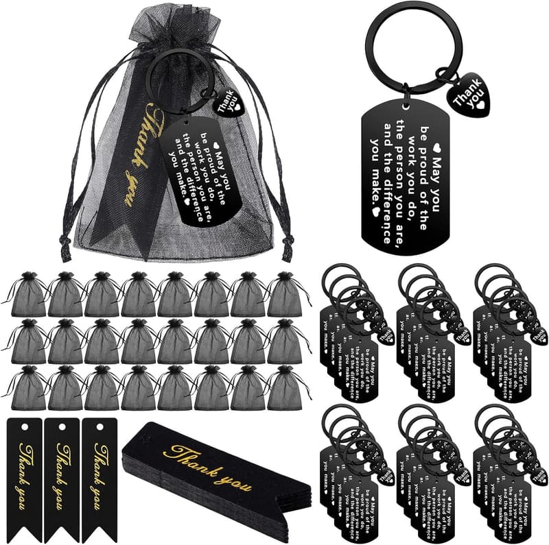 Employee Appreciation Keychains with Cards - 72 Pcs Bulk