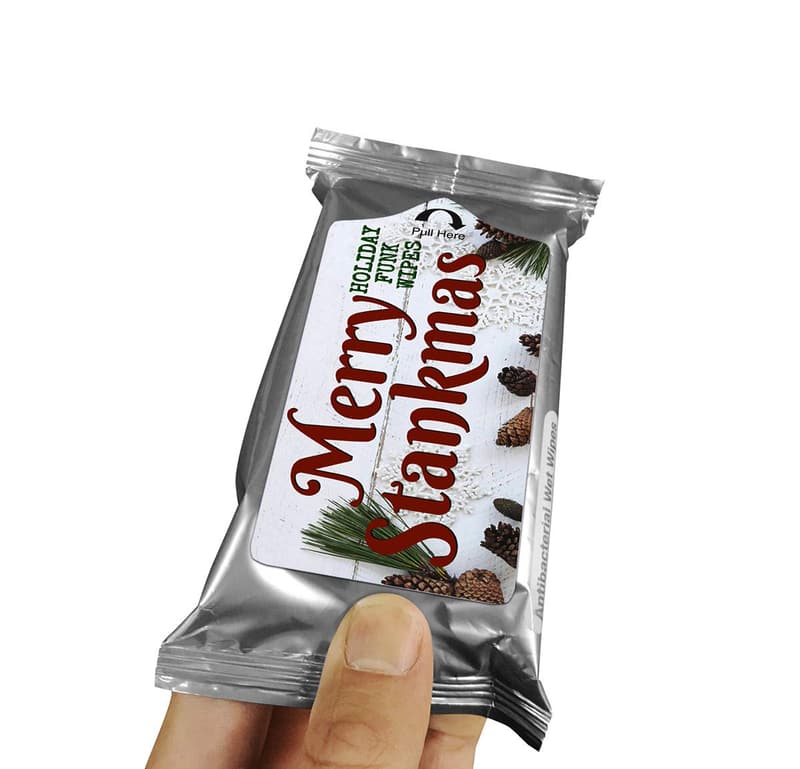 Christmas Novelty Wipes - Made in USA Travel Pack