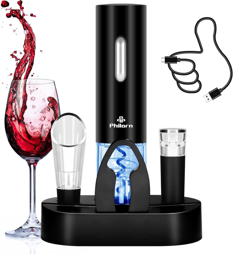 Electric Wine Opener Set with Aerator & Foil Cutter