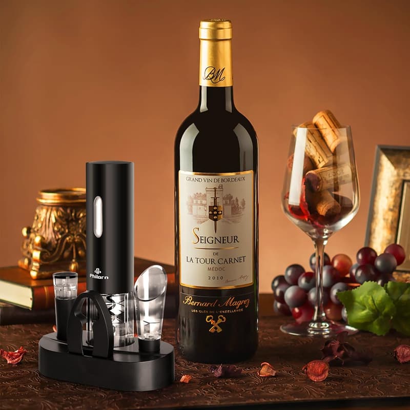 Electric Wine Opener Set with Aerator & Foil Cutter