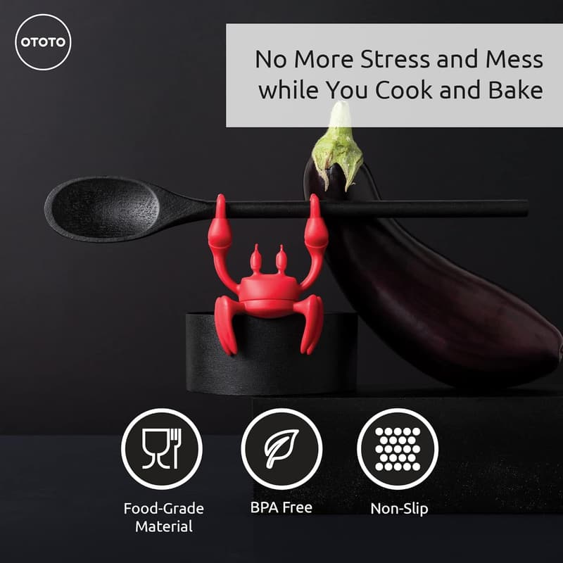 Kitchen Silicone Crab Utensil Rest