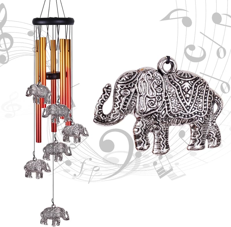 Gift for Mom: Handmade Elephant Wind Chimes, 28