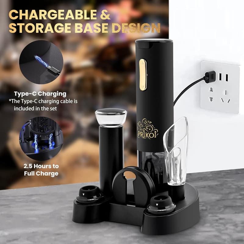 Christmas Electric Wine Opener Set with Accessories