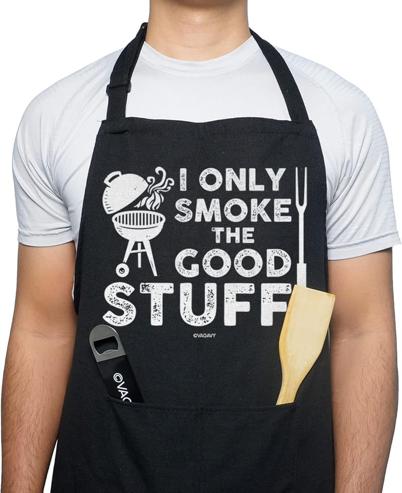 Father's Day Black Cotton Funny Apron for Men