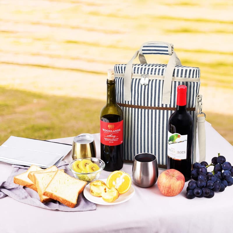Wine Carrier Tote - Insulated 3-Bottle Travel Bag