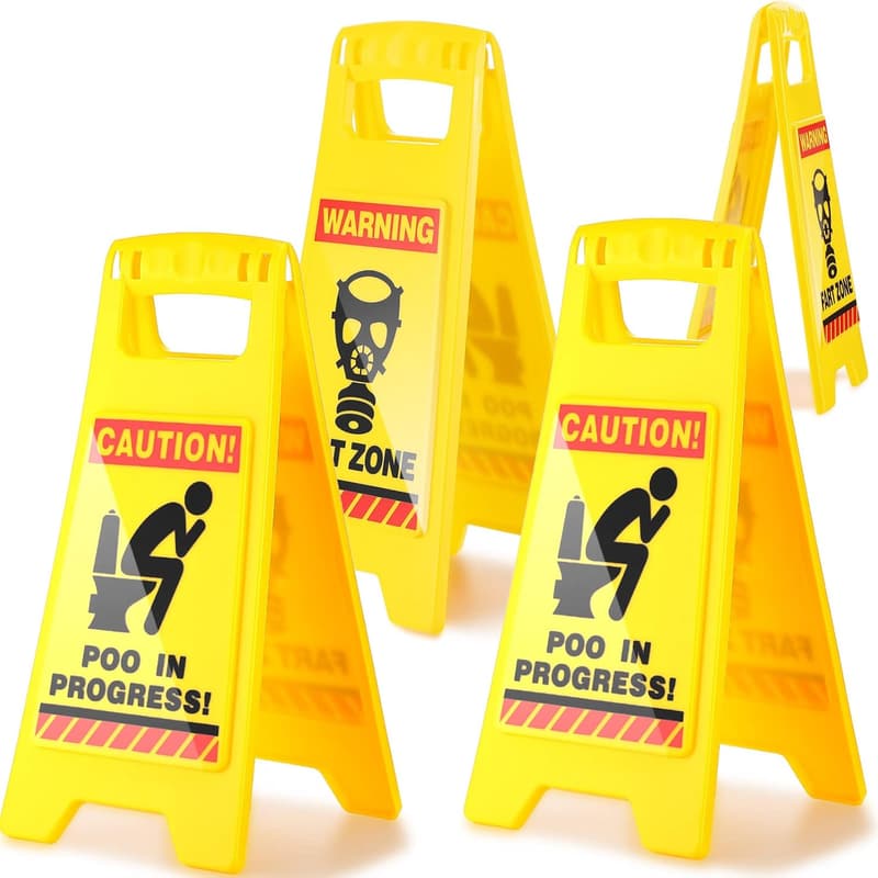 Christmas Toilet Humor Caution Sign, Secret Santa Gift