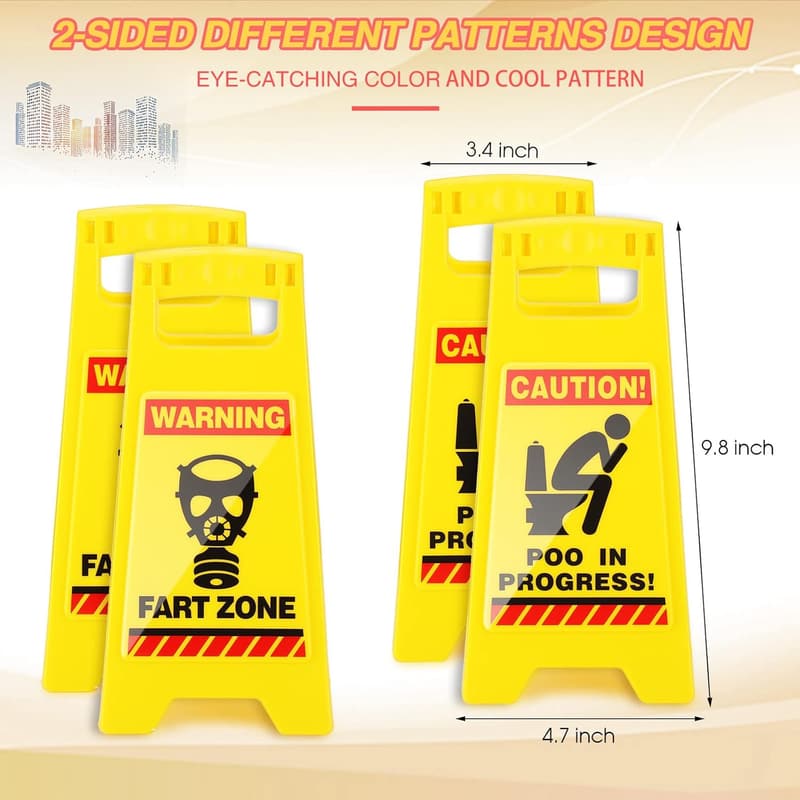 Christmas Toilet Humor Caution Sign, Secret Santa Gift