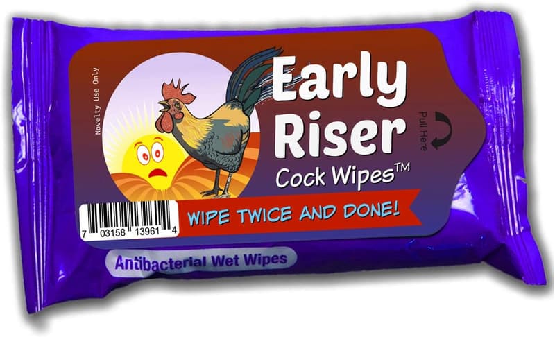 Gag Gift Rooster Wipes for Men, Travel Size