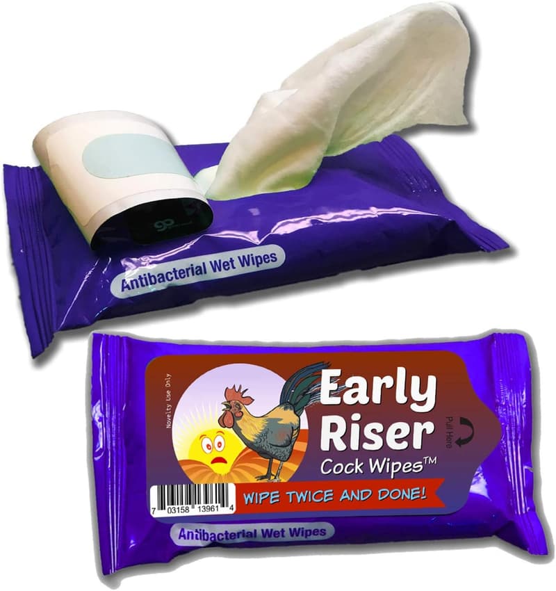 Gag Gift Rooster Wipes for Men, Travel Size