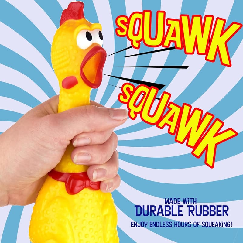 Screaming Chicken Toy Set - Squeaky Rubber Trio