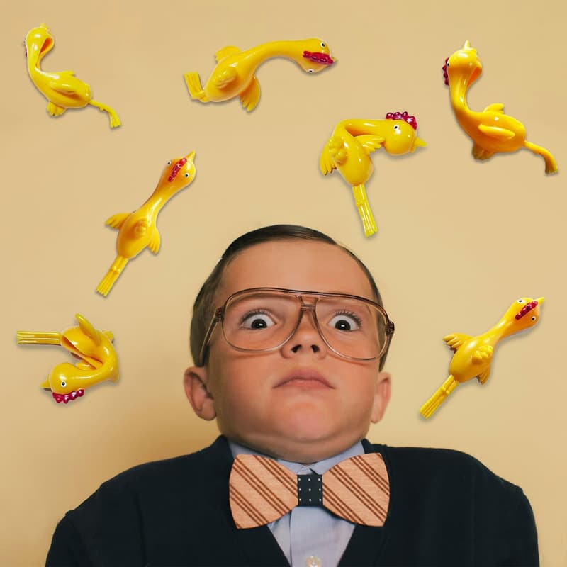 Kids' Slingshot Chicken Toys - 12-Pack Party Favors