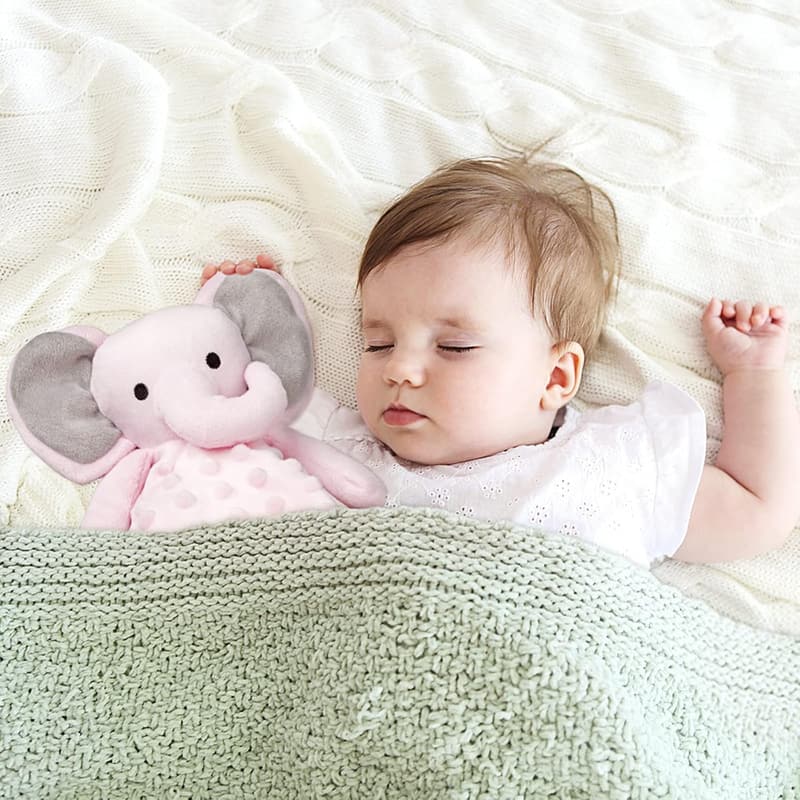 Baby Girl Pink Elephant Security Blanket, 16 Inch