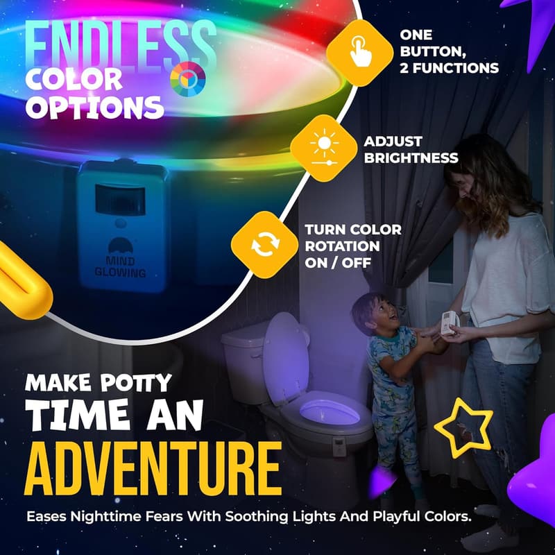 Toilet Bowl Motion Sensor Night Light - LED, Color Changing