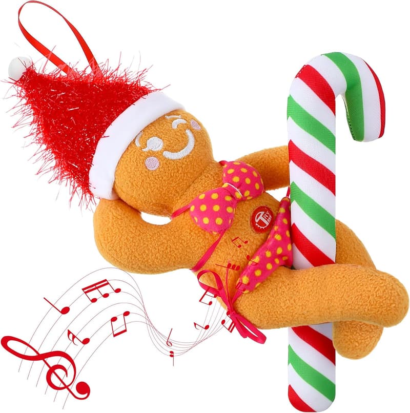 Christmas Singing Gingerbread Man Ornament, 10-inch
