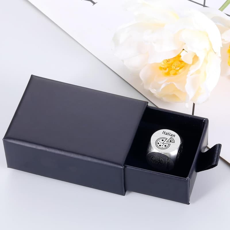 10th Anniversary White Elephant Food Dice for Her