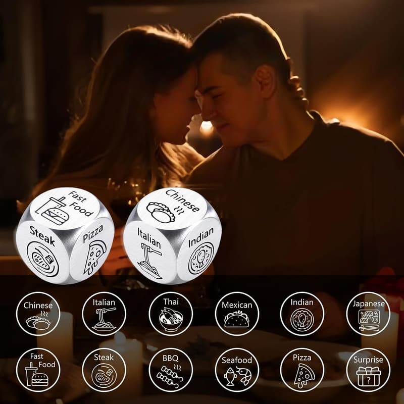 10th Anniversary Tin Date Night Dice for Couples
