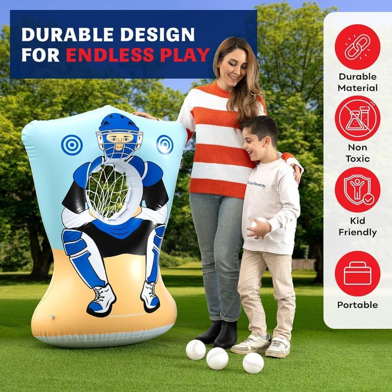 Kids' Inflatable Baseball Pitching Target Set