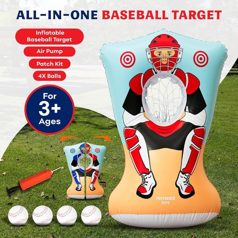 Kids' Inflatable Baseball Pitching Target Set