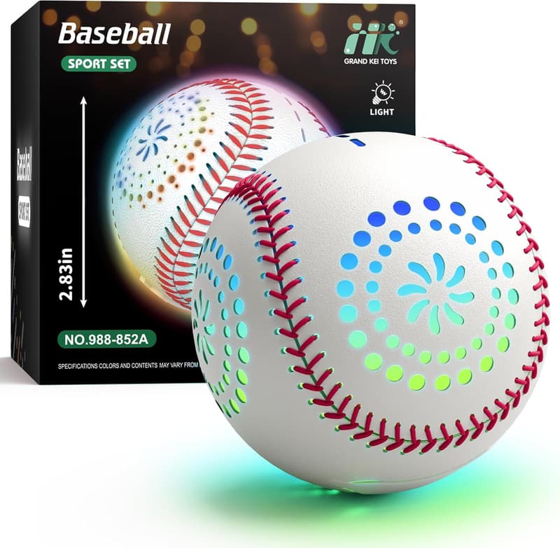 LED Glow Baseball, Rechargeable with 9 Lighting Modes