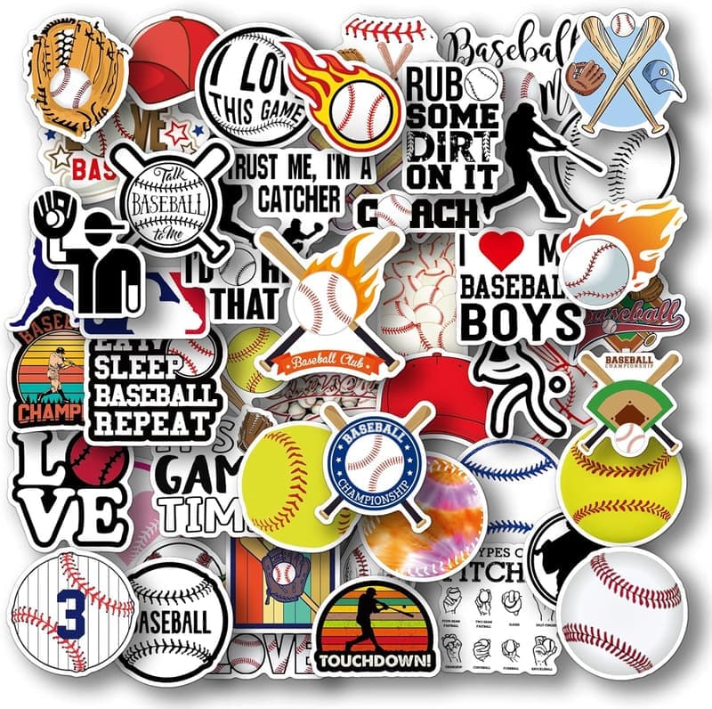 Baseball Vinyl Stickers - Party Favors for Kids & Teens