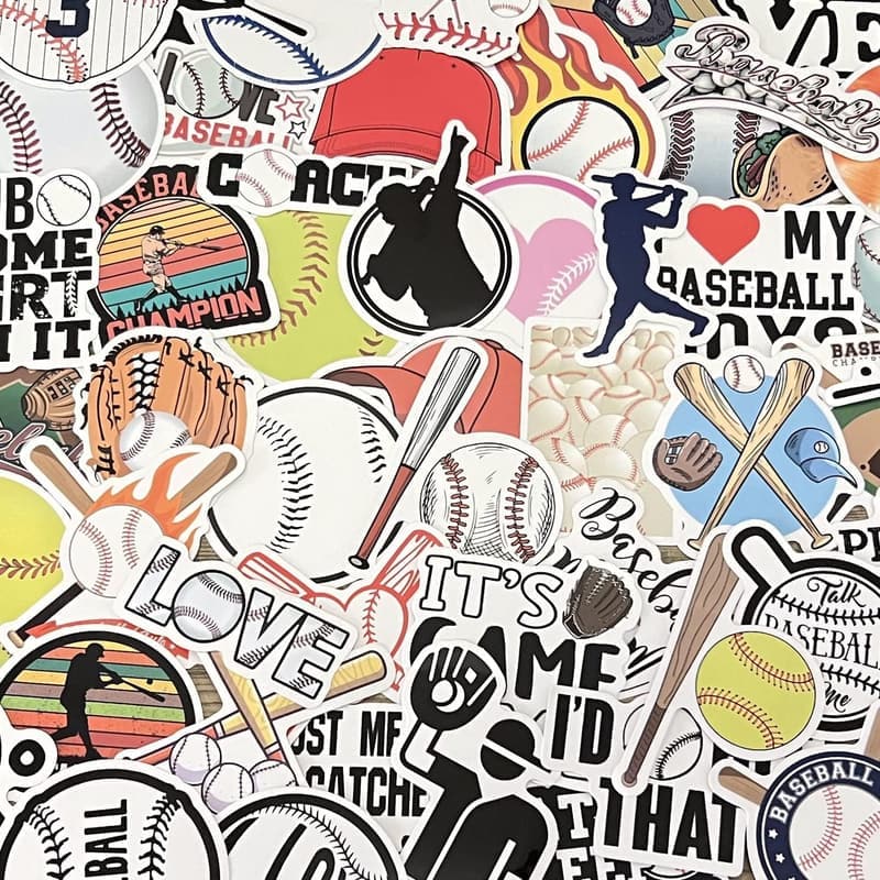 Baseball Vinyl Stickers - Party Favors for Kids & Teens