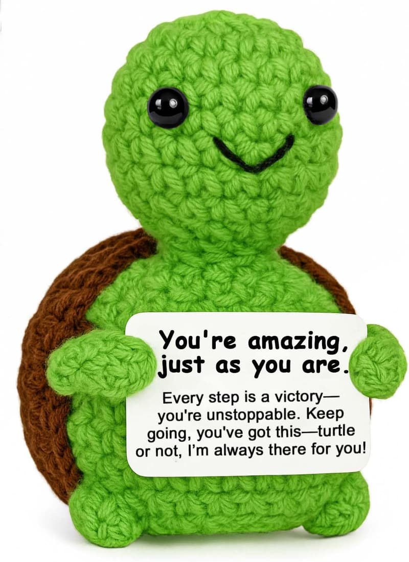 Positive Crochet Turtle Gift for Women's Wellbeing