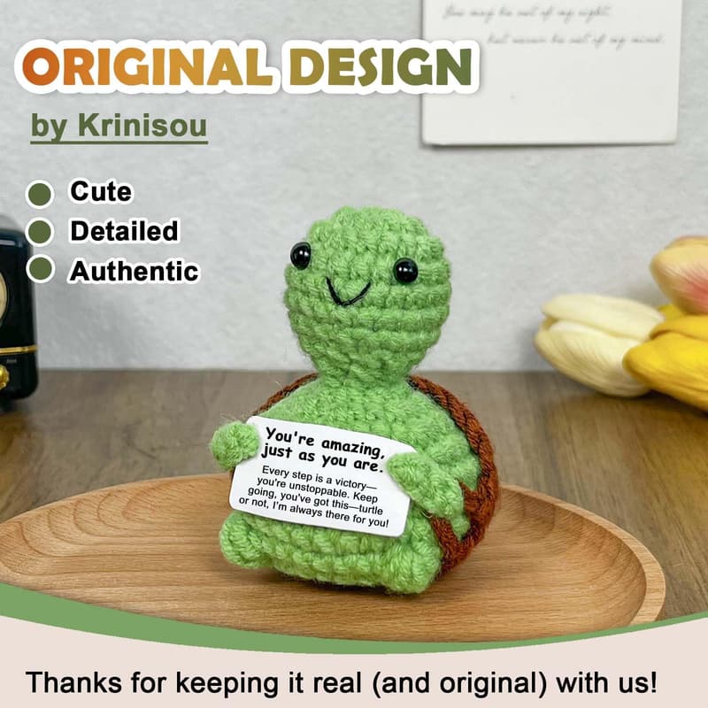 Positive Crochet Turtle Gift for Women's Wellbeing