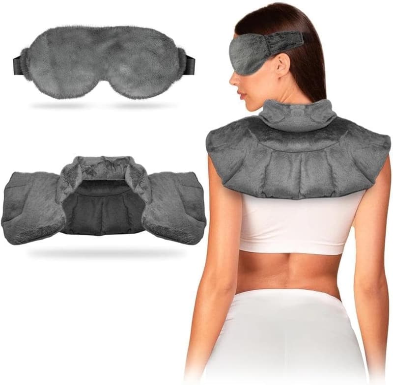 Therapy Set: Heated Neck Wrap & Eye Mask for Pain Relief