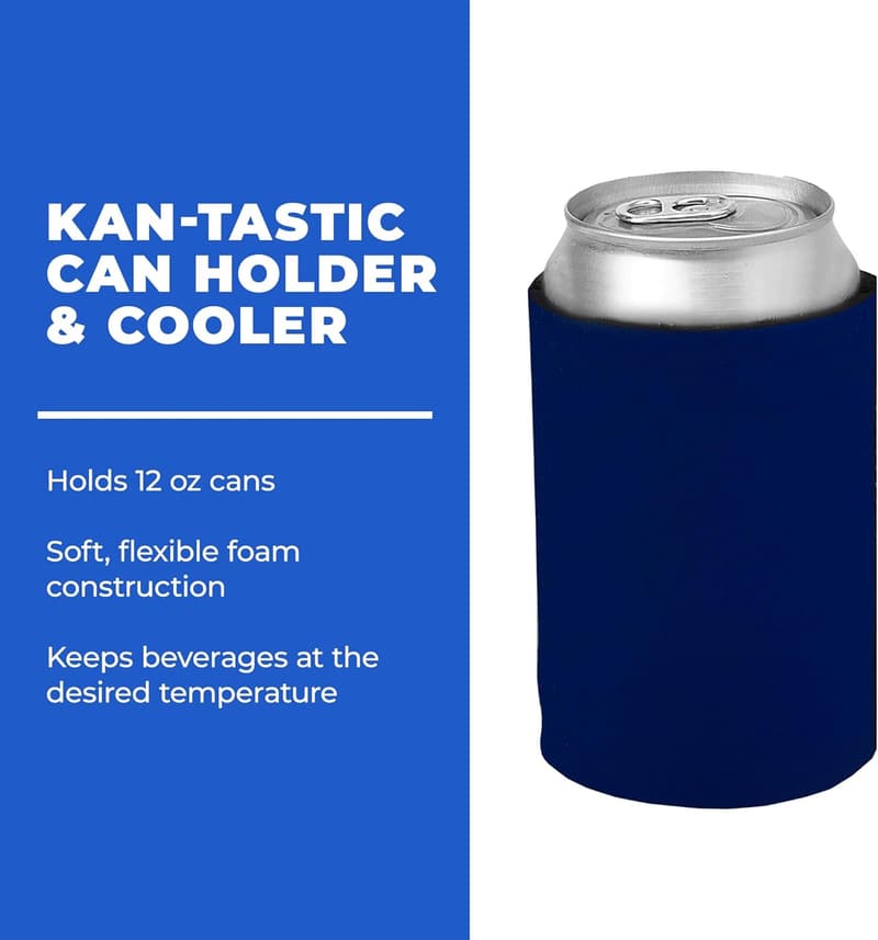 Customizable Navy Can Cooler - Soft Foam for Events