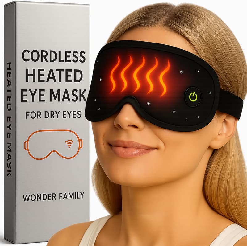 Heated Eye Mask for Migraine Relief - USB Rechargeable