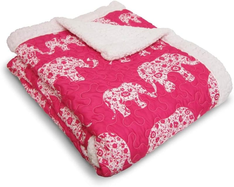 Elephant Parade Sherpa Throw Blanket 60