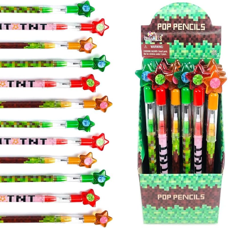 Pixel Miner Multi-Point Pencils - Party Favor Supplies