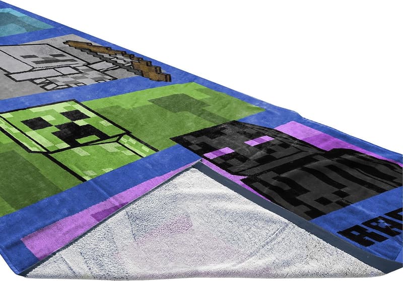 Minecraft Gamer Cotton Beach Towel, 28 x 58