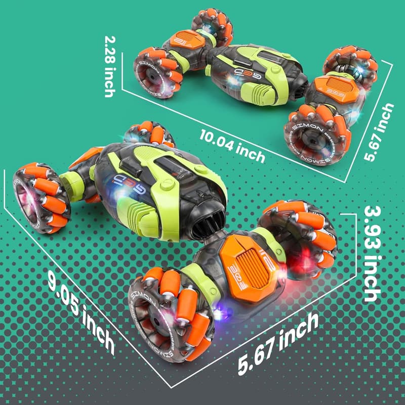 Kids' Gesture-Control RC Stunt Car with Lights & Music