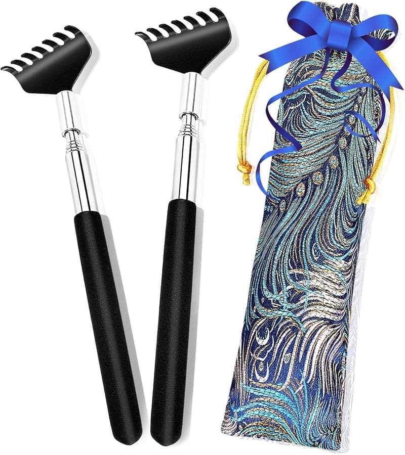 Back Scratcher 2-Pack - Metal Telescoping, Gift Box