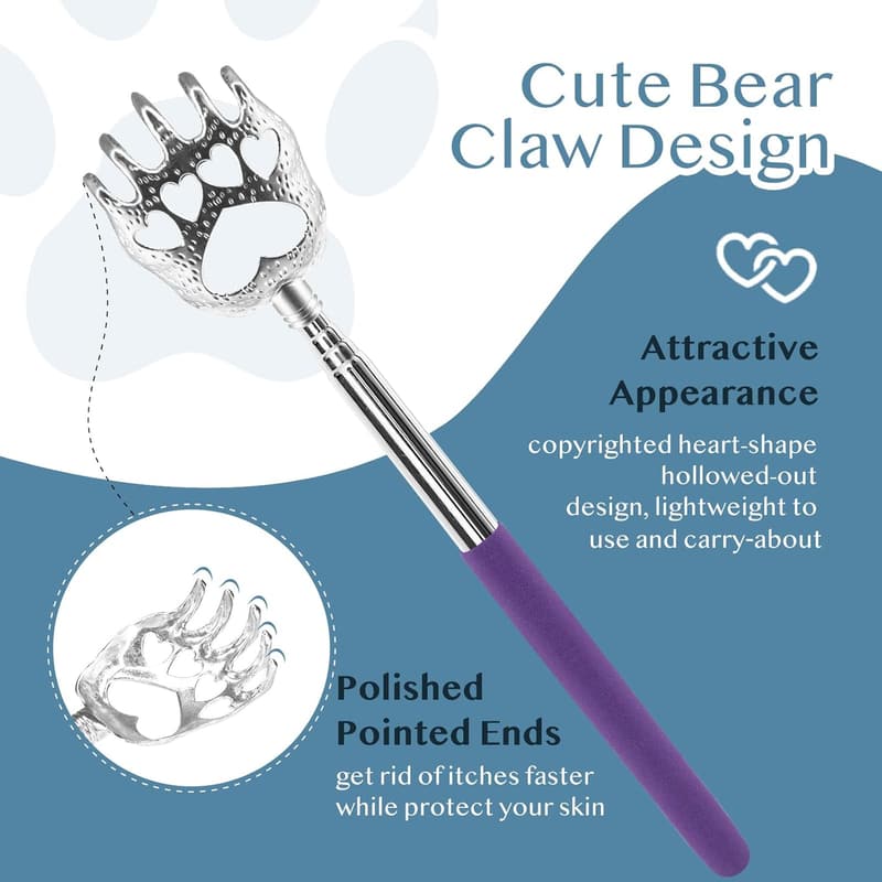 Portable Telescopic Back Scratchers with Rubber Handles