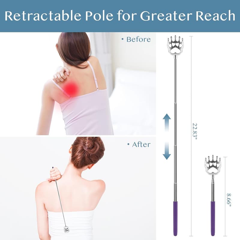 Portable Telescopic Back Scratchers with Rubber Handles