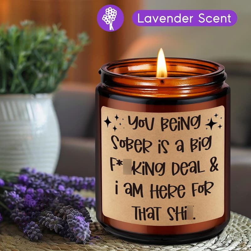 Sobriety Anniversary Candle Gift for Recovery