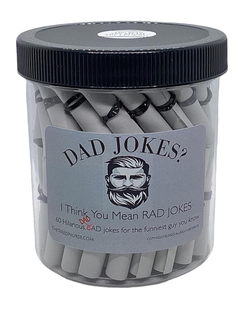 Father's Gift Jar: 60 Days of Rad Jokes (Steel Grey)