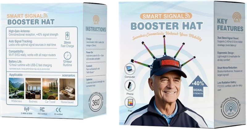 Gag Gift Box for Pranksters, Wi-Fi Signal Hat