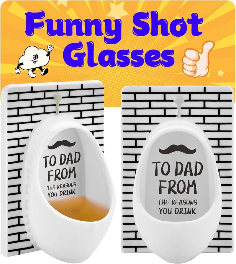 Father's Day Urinal Shot Glasses Set for Men
