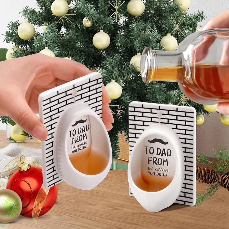 Father's Day Urinal Shot Glasses Set for Men
