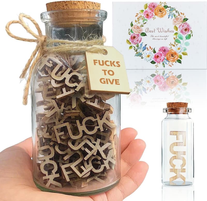Holiday White Elephant Gift Jar, 100 Wooden Cutouts