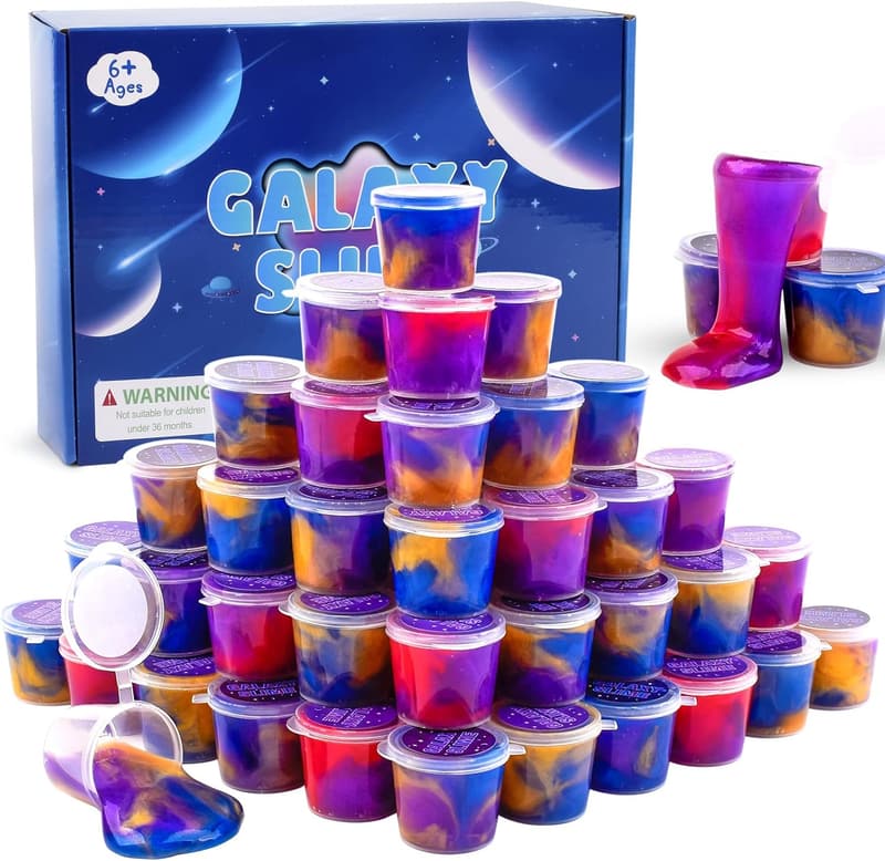 Easter Kids Slime Kit - 40-Pack Colorful Non-Sticky Putty