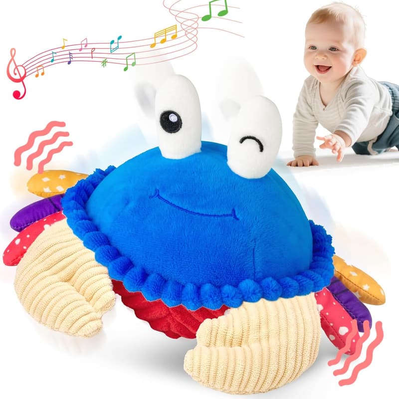 Musical Crawling Crab Plush Toy for Toddlers Birthday