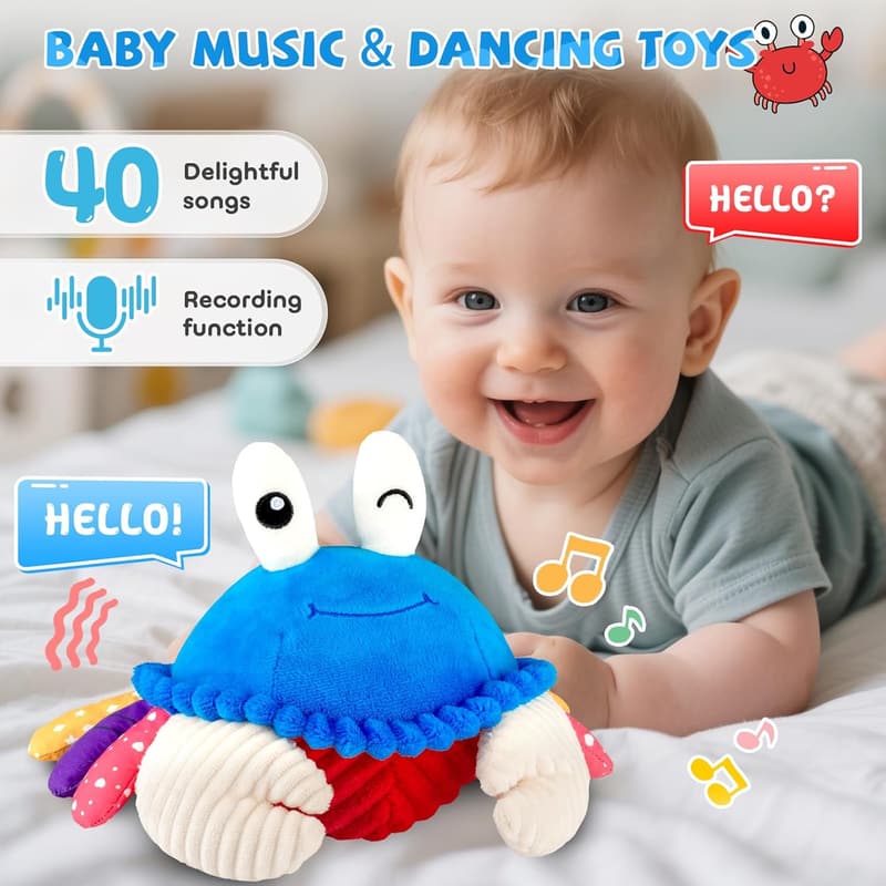 Musical Crawling Crab Plush Toy for Toddlers Birthday