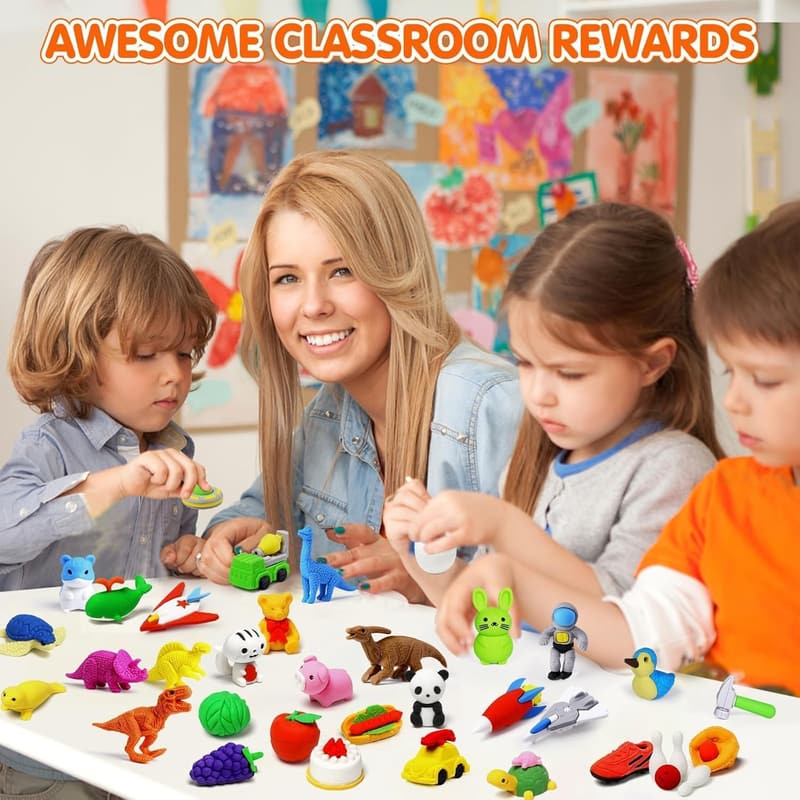 3D Animal Erasers Set for Kids Party Favors