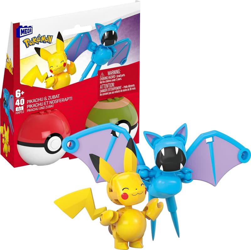 Pokémon Pikachu & Zubat Building Set with Poké Ball